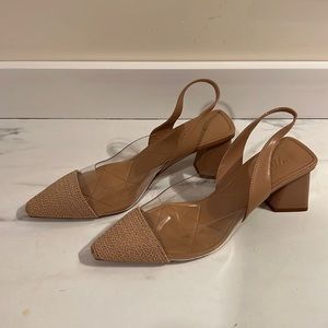 new! Zara Braided Toe Sling Back Heels
